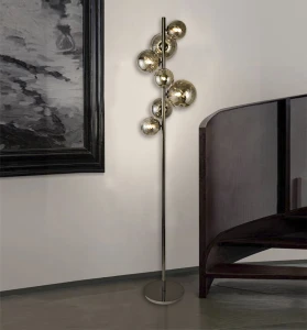 3214-1010 Lampa podłogowa SEVILLA 7-pł.czarny chrom Aviano Lighting
