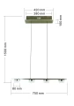7066-503 Lampa wisząca czwórka CASSIS nikiel-mat Aviano Lighting
