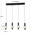 7224-0410 RONDA Lampa wisząca czwórka prosta Aviano Lighting