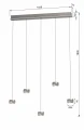 7039-503 Lampa wisząca czwórka QUIBERON Aviano Lighting