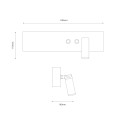 Kinkiet Resort Czarny prawy 10W + 3W LED 4000K ML1568 Milagro