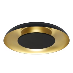 Lampa sufitowa Piattino Czarny Złoty 30W LED 3000K-4000k-6000K ML1812 Milagro