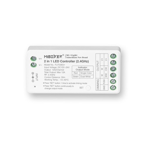 MI-LIGHT Kontroler SR2 2w1 MONO/CCT 12-24VDC 12A FUT035S+ PS-FUT035S+ Eko-Light