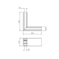 Narożnik natynk L bok magnetic track 5mm ML2165 Milagro
