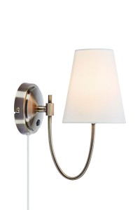 Kinkiet ścienny AMAR E14 Offwhite, Antique Brass 108908 Markslojd