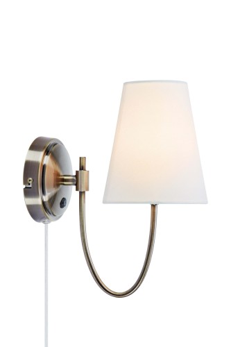 Kinkiet ścienny AMAR E14 Offwhite, Antique Brass 108908 Markslojd