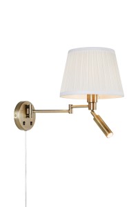 Kinkiet ścienny PIVOT E27+LED Offwhite, Antique Brass 109017 Markslojd