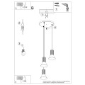 Lampa wisząca ESTRIA 3P biała/ultramaryna SL.1875 Sollux