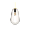 Lampa wisząca Pear M ze złotymi elementami i szklanym kloszem w kształcie gruszki Nowodvorski Lighting