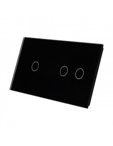 Podwójny panel szklany czarny 2+1 LIVOLO 7012-62