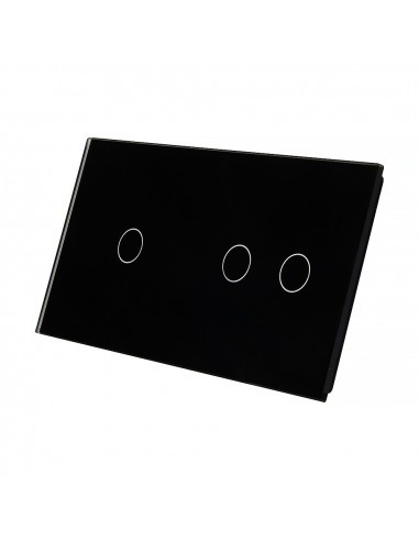 Podwójny panel szklany czarny 2+1 LIVOLO 7012-62