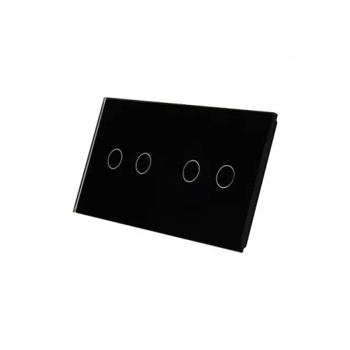 Podwójny panel szklany czarny 2+2 LIVOLO 7022-62