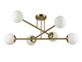 Lampa sufitowa 74cm złota szklane mleczne kule 6x E27