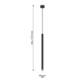 Lampa wisząca 1x czarna rurka tuba 50cm regulowana wysokość