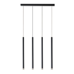 Lampa wisząca listwa 4x czarna rurka tuba 50cm regulowana wysokość 
