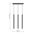 Lampa wisząca listwa 3x czarna rurka tuba 50cm regulowana wysokość