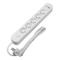 Listwa ochronna z wyłącznikiem 5 gniazd 16A  2 x USB biała 1.5 m