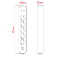 Listwa ochronna z wyłącznikiem 5 gniazd 16A  2 x USB biała 1.5 m
