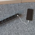 Listwa ochronna z wyłącznikiem 5 gniazd 16A  2 x USB czarna 1.5 m