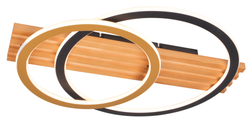 C230617002B SERANA LAMPA SUFITOWA ZŁOTA+CZARNA+DREWNO/ GOLD+BLACK+WOOD Zuma Line