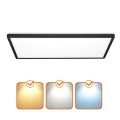 Plafon lampa sufitowa NIVERA prostokątna czarna LED 32W 3CCT  IP54 Kobi