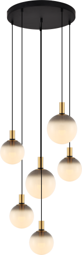 DU31774/6L NUA LAMPA WISZĄCA CZARNY MAT+ZŁOTY/MATT BLACK+GOLD Zuma Line