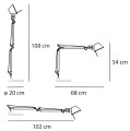 Lampka Biurkowa z imadełkiem Artemide Tolomeo Mini Clamp  biały A005920/A004100