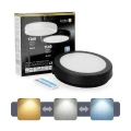 Plafon czarny LED 12W wybór barwy IP65 średnica 20cm z czujnikiem ruchu i zmierzchowym Kobi