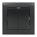 Włącznik podwójny z ramką czarny NEXT NXT1008B DPM