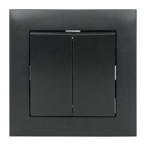 Włącznik podwójny z ramką czarny NEXT NXT1008B DPM