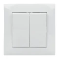 Włącznik podwójny z ramką biały NEXT NXT1008W DPM