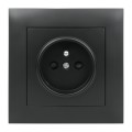 Gniazdo pojedyncze z uziemieniem z ramką czarne NEXT NXT1011B DPM