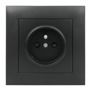 Gniazdo pojedyncze z uziemieniem z ramką czarne NEXT NXT1011B DPM