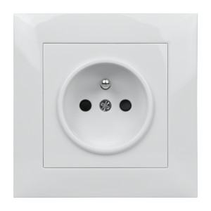 Gniazdo pojedyncze z uziemieniem z ramką białe NEXT NXT1011W DPM