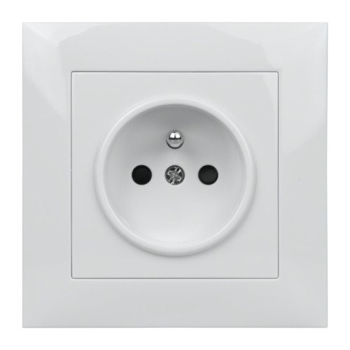 Gniazdo pojedyncze z uziemieniem z ramką białe NEXT NXT1011W DPM
