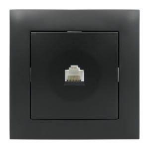 Gniazdo komputerowe RJ45 z ramką czarne NEXT NXT1017B DPM