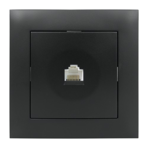 Gniazdo komputerowe RJ45 z ramką czarne NEXT NXT1017B DPM