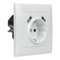 Gniazdo Schuko + 2 x USB z ramką, białe, NEXT NXT1035W DPM