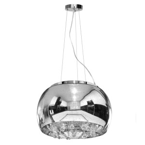Lampa Szklana Srebrny z Prześwitami krople wody 50cm - 520 DomenoLED
