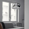 Lampa Szklana Srebrny z Prześwitami krople wody 50cm - 520 DomenoLED