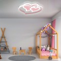 LAMPA DZIECIĘCA LED SUFIT RÓŻOWE SERCA 66W + PILOT DL-I04 - 418 DomenoLED
