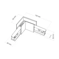 MAGNETIC EASY ŁĄCZNIK L+ FLEX  BLACK DO SZYNY NATYNKOWEJ 18019 TK Lighting