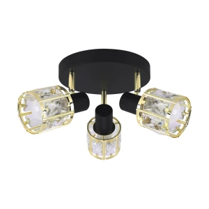 Lampa sufitowa czarno-złota 3xE14 DUNBAR średnica 19cm
