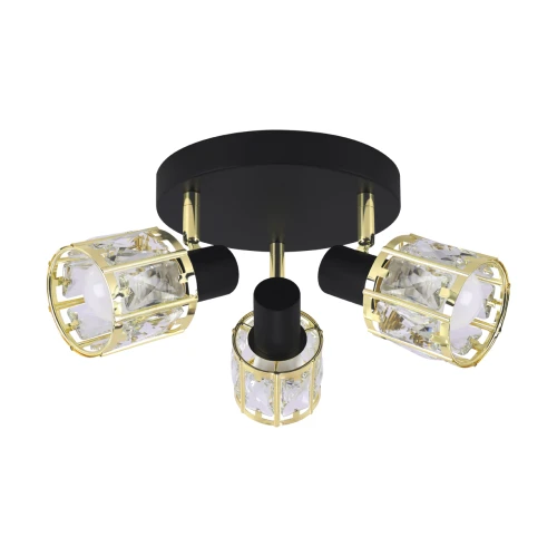 Lampa sufitowa czarno-złota 3xE14 DUNBAR średnica 19cm