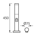 Słupek ogrodowy z gniazdem 230V czarny TUBER 45cm 1xE27 IP44
