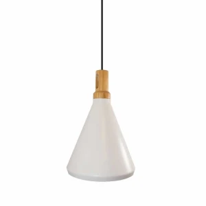 Lampa wisząca NORDIC WOODY biało drewniana 25 cm ST-5097c Step into Design