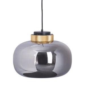 Lampa wisząca BOOM 35 cm - LED, klosz szary, wykonczenie złote 9969P/B smoky Step into Design