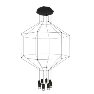 Lampa wisząca LINEA-8 czarna 80 cm XT080-8P Step into Design