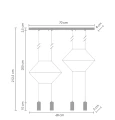 Lampa wisząca LINEA-4 LONG czarna 70 cm XT068-4P Step into Design