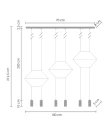 Lampa wisząca LINEA-6 LONG czarna 100 cm XT100-6P Step into Design
